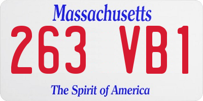 MA license plate 263VB1
