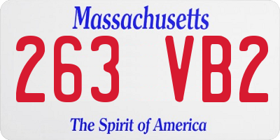 MA license plate 263VB2