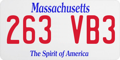 MA license plate 263VB3