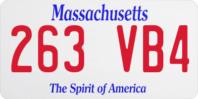 MA license plate 263VB4