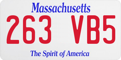 MA license plate 263VB5