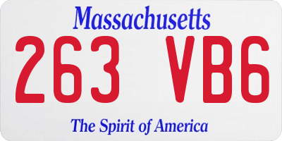 MA license plate 263VB6
