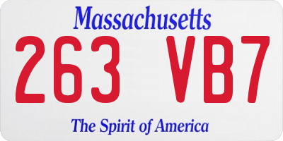 MA license plate 263VB7