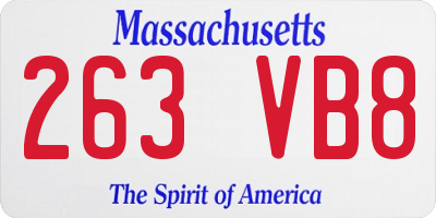MA license plate 263VB8