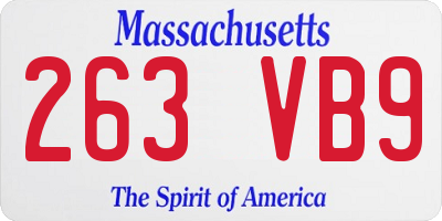 MA license plate 263VB9