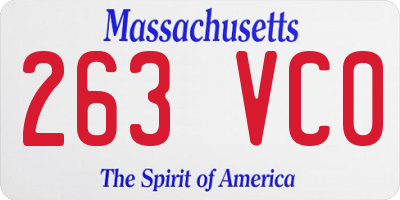 MA license plate 263VC0