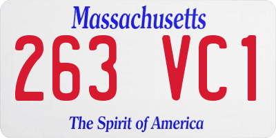 MA license plate 263VC1