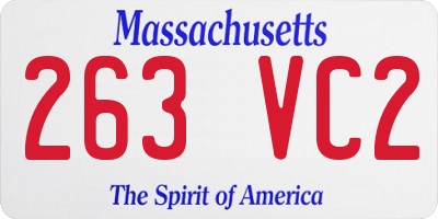 MA license plate 263VC2