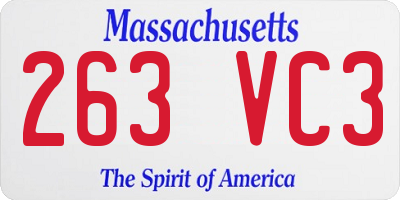 MA license plate 263VC3