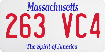 MA license plate 263VC4