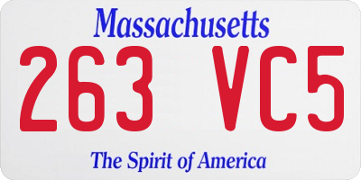MA license plate 263VC5