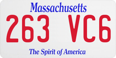 MA license plate 263VC6