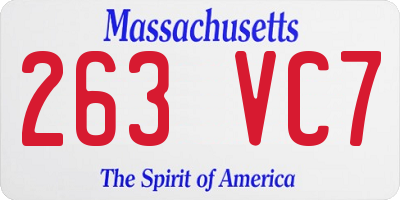 MA license plate 263VC7