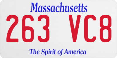 MA license plate 263VC8
