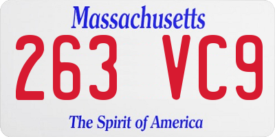 MA license plate 263VC9