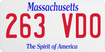 MA license plate 263VD0
