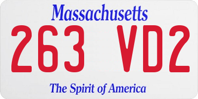 MA license plate 263VD2
