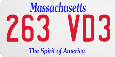 MA license plate 263VD3