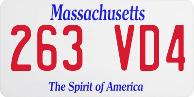 MA license plate 263VD4