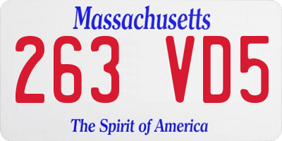 MA license plate 263VD5
