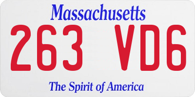 MA license plate 263VD6