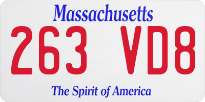 MA license plate 263VD8
