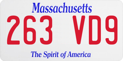 MA license plate 263VD9