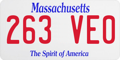 MA license plate 263VE0