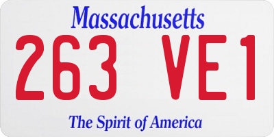 MA license plate 263VE1