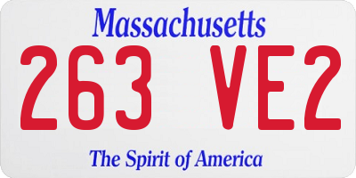 MA license plate 263VE2