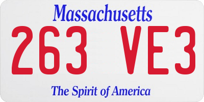 MA license plate 263VE3