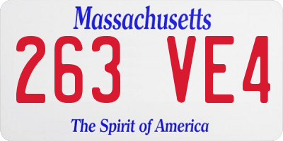 MA license plate 263VE4