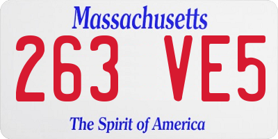 MA license plate 263VE5