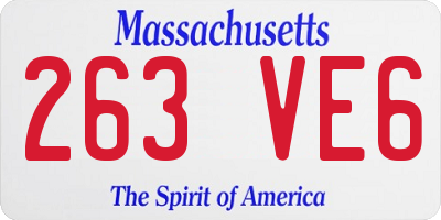 MA license plate 263VE6