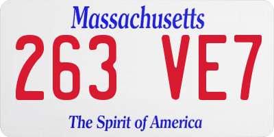 MA license plate 263VE7