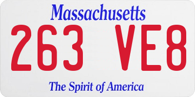 MA license plate 263VE8