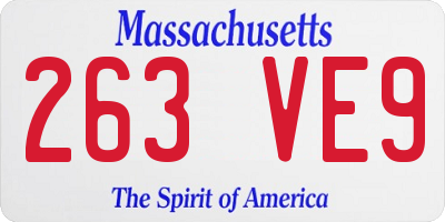 MA license plate 263VE9