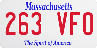 MA license plate 263VF0