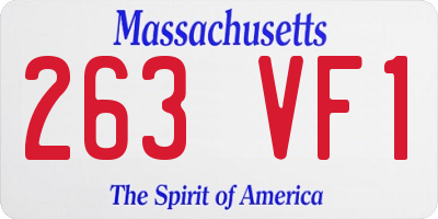 MA license plate 263VF1
