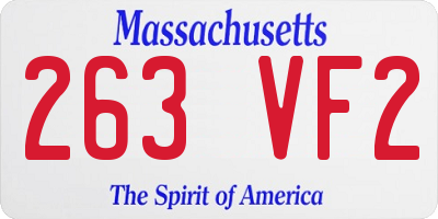 MA license plate 263VF2