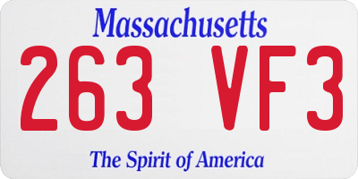 MA license plate 263VF3