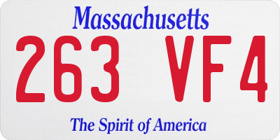 MA license plate 263VF4