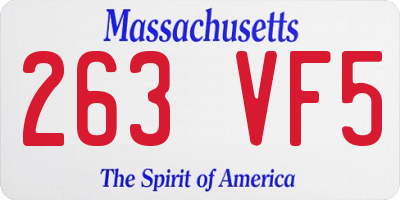 MA license plate 263VF5