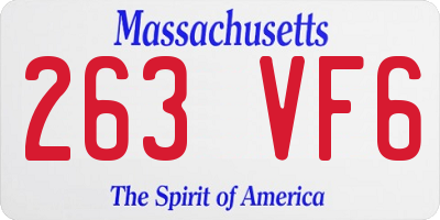 MA license plate 263VF6