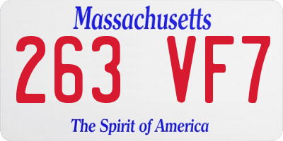 MA license plate 263VF7