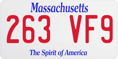 MA license plate 263VF9