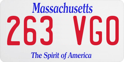 MA license plate 263VG0