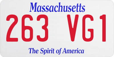 MA license plate 263VG1