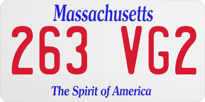MA license plate 263VG2