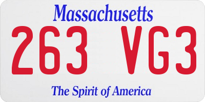 MA license plate 263VG3